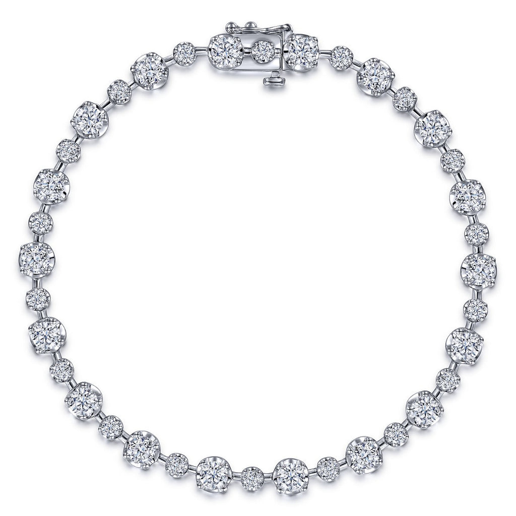 Marbella Chorus Poise 18K White Gold Diamond Station Tennis Bracelet