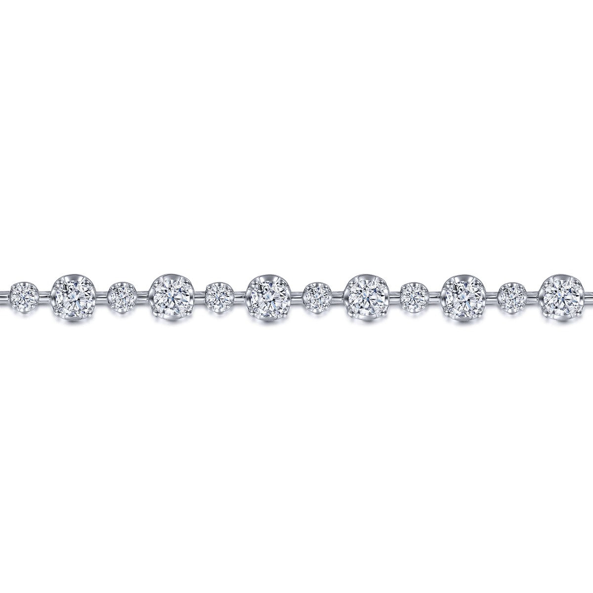 Marbella Chorus Poise 18K White Gold Diamond Station Tennis Bracelet