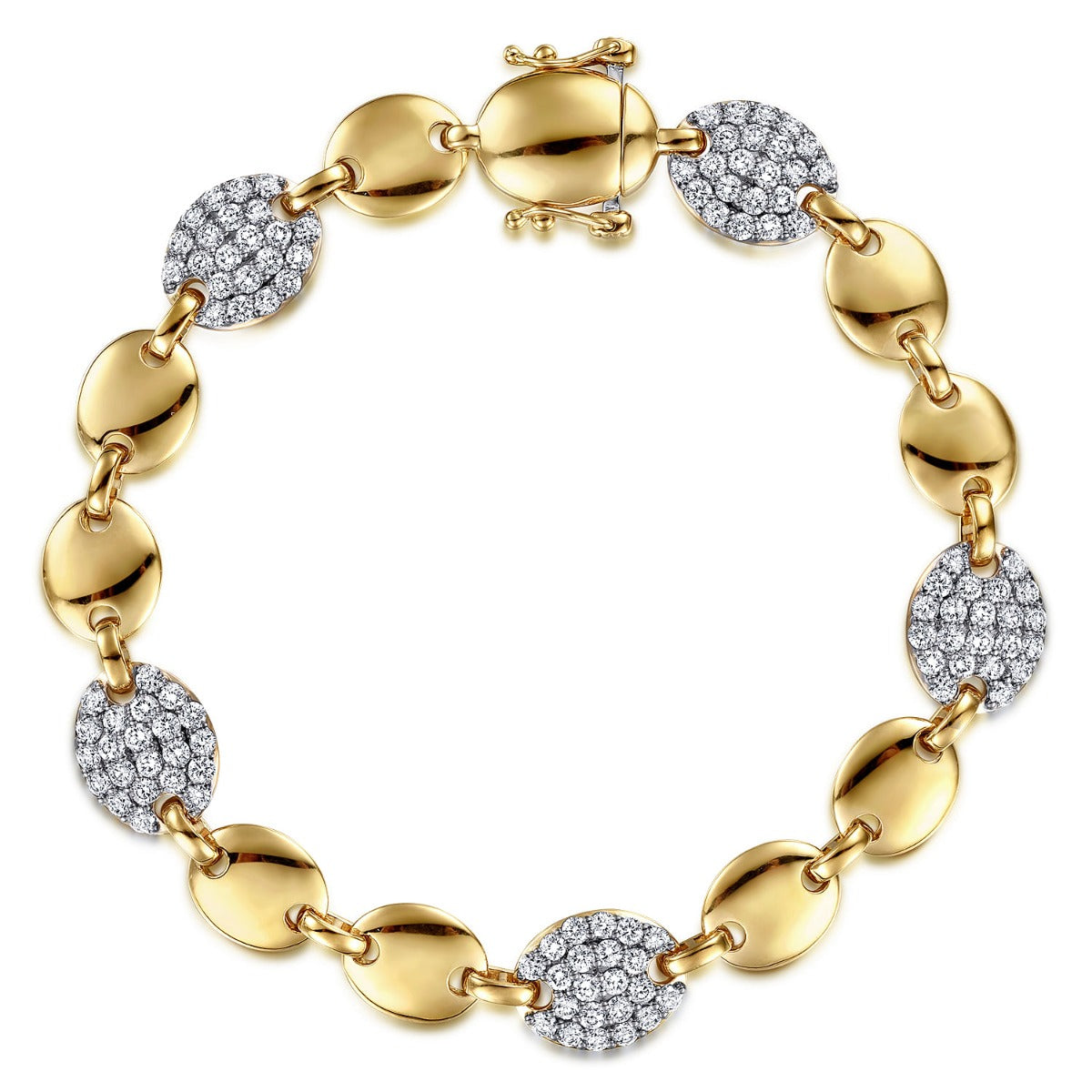 14K Yellow Gold Contemporary Diamond Tennis Bracelet