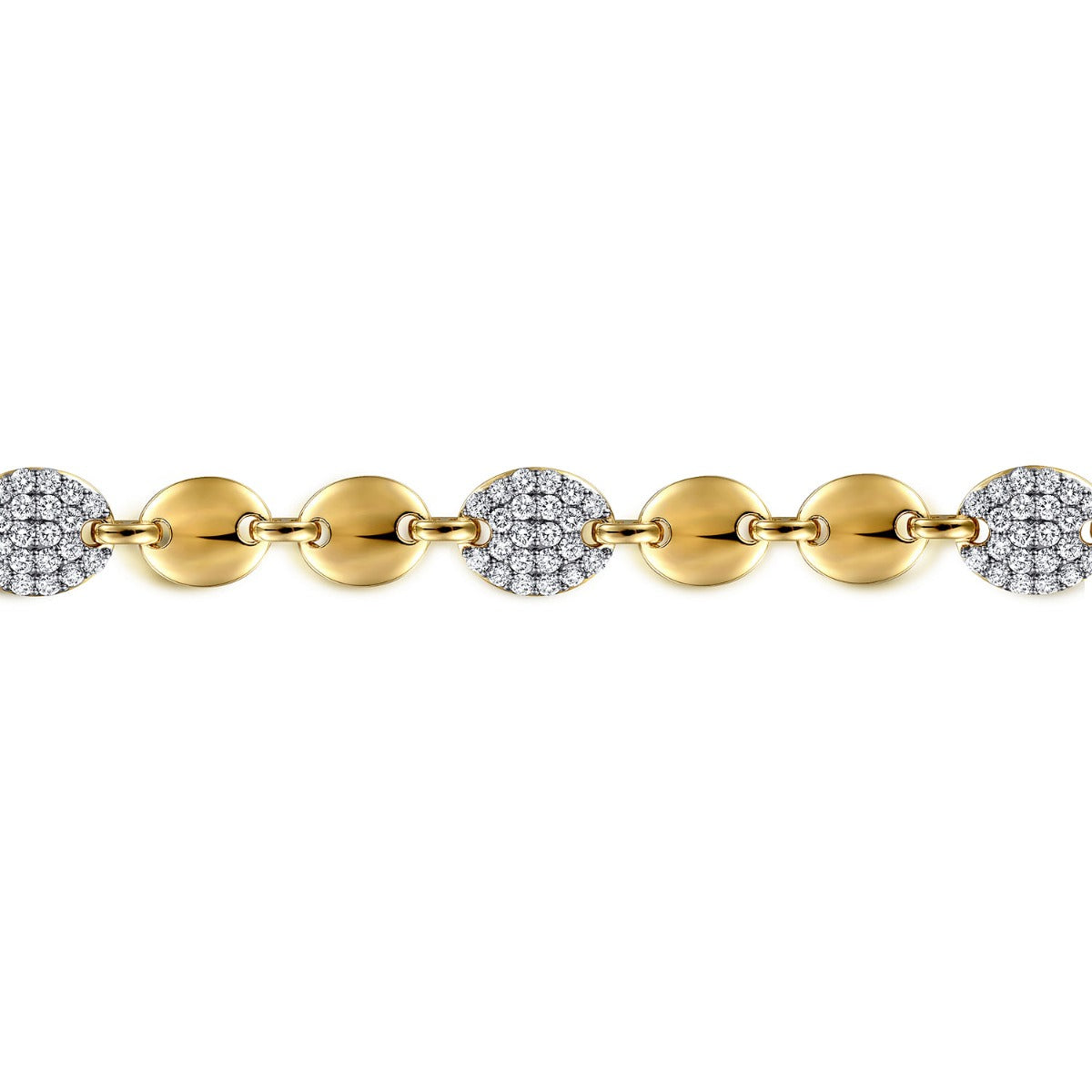14K Yellow Gold Contemporary Diamond Tennis Bracelet