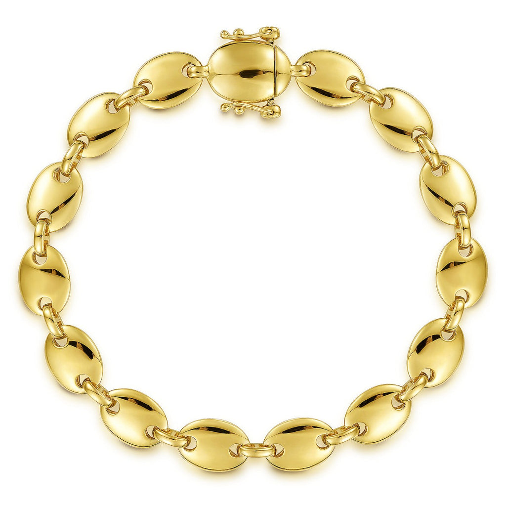 14K Yellow Gold Oval Station Tennis Bracelet
