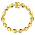 14K Yellow Gold Oval Station Tennis Bracelet