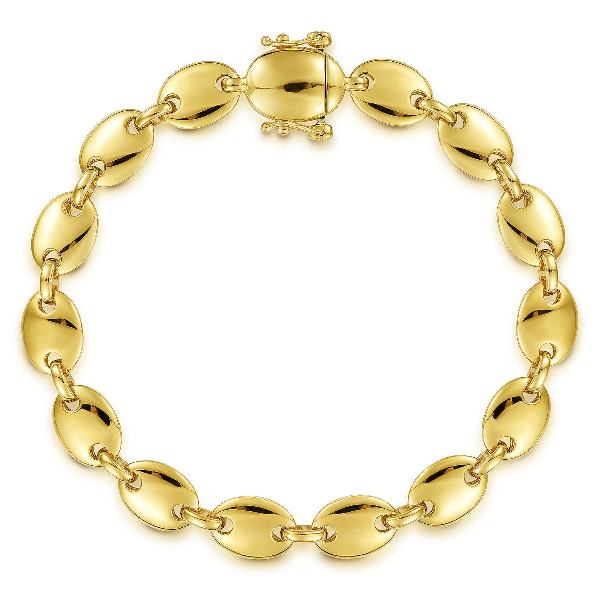 14K Yellow Gold Oval Station Tennis Bracelet