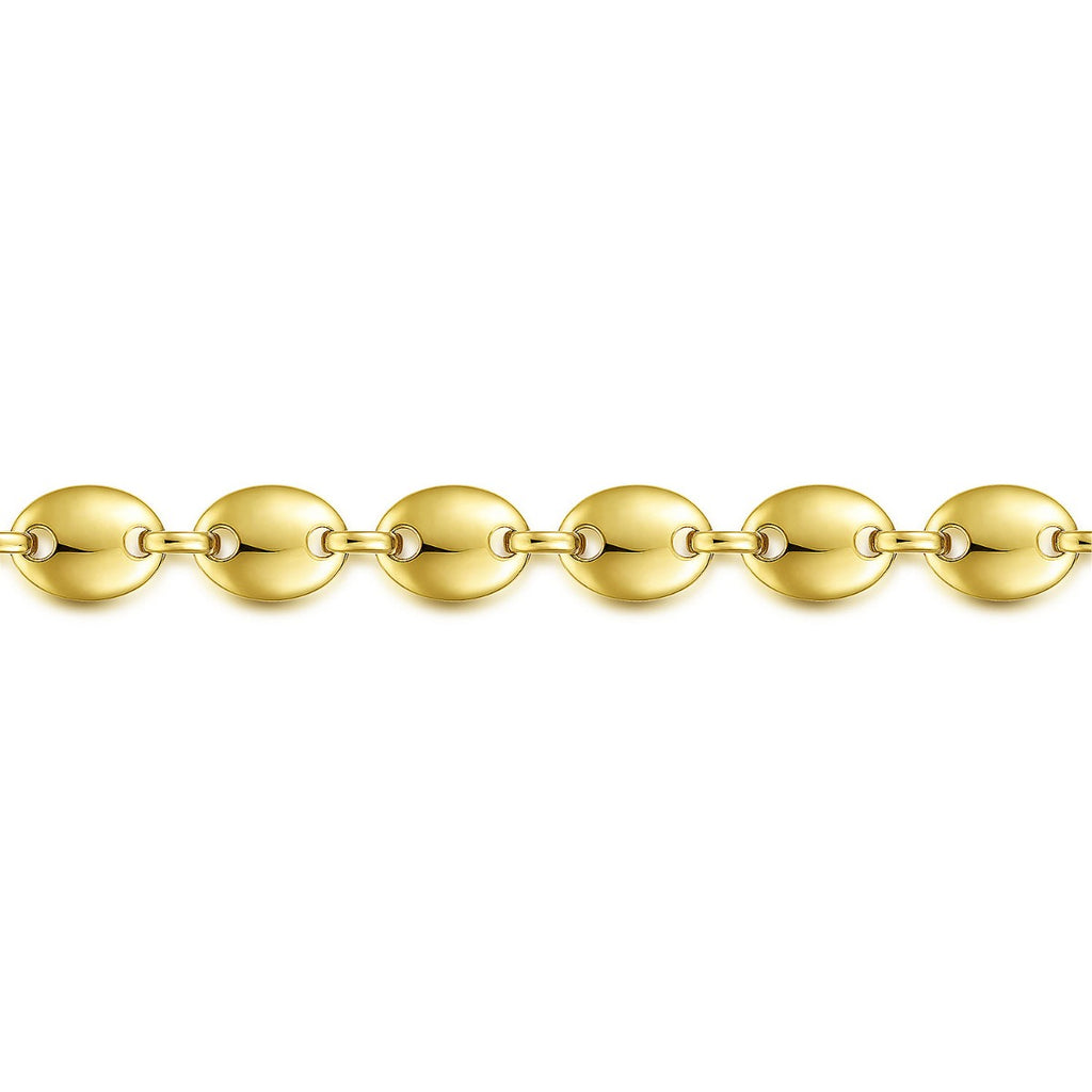 14K Yellow Gold Oval Station Tennis Bracelet