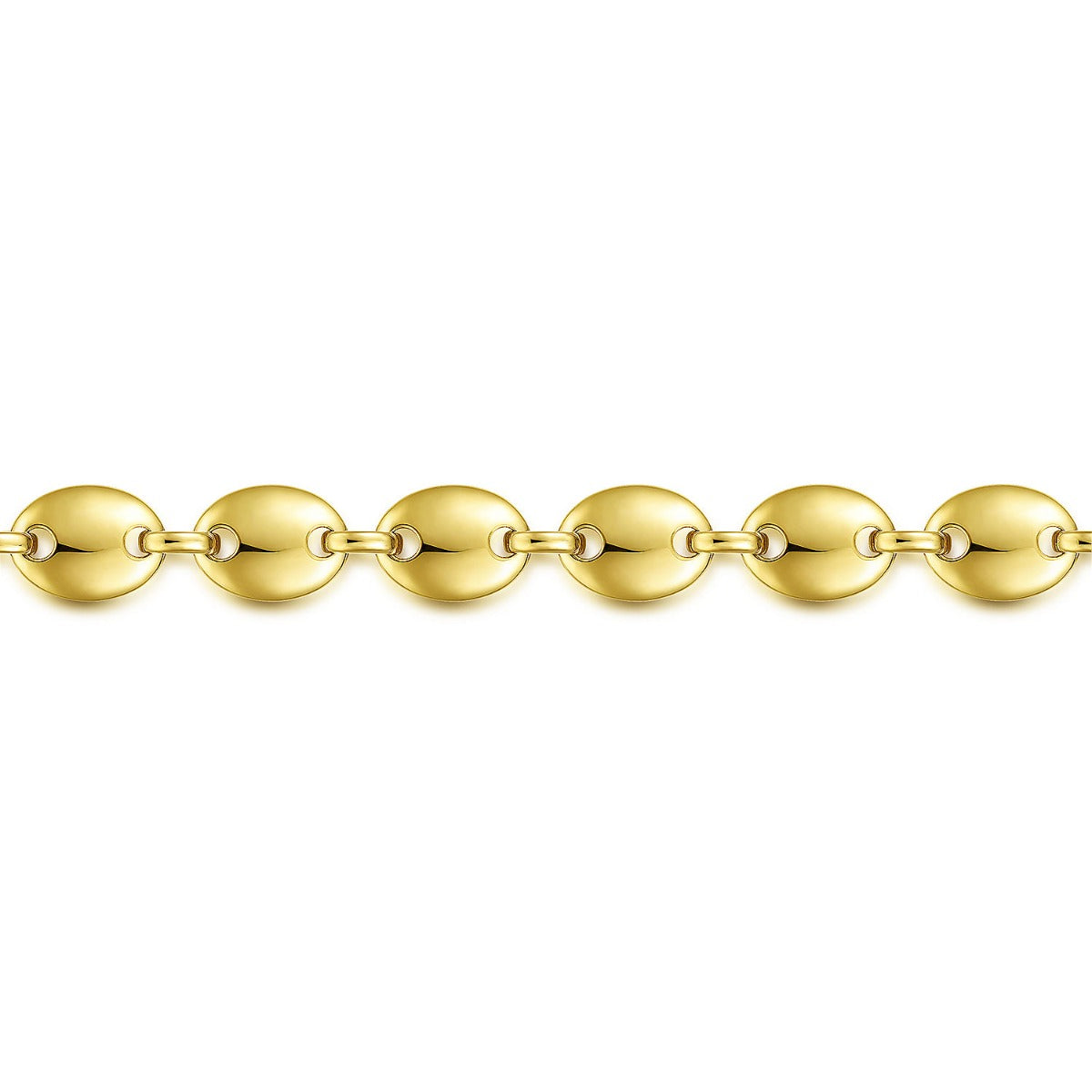 14K Yellow Gold Oval Station Tennis Bracelet