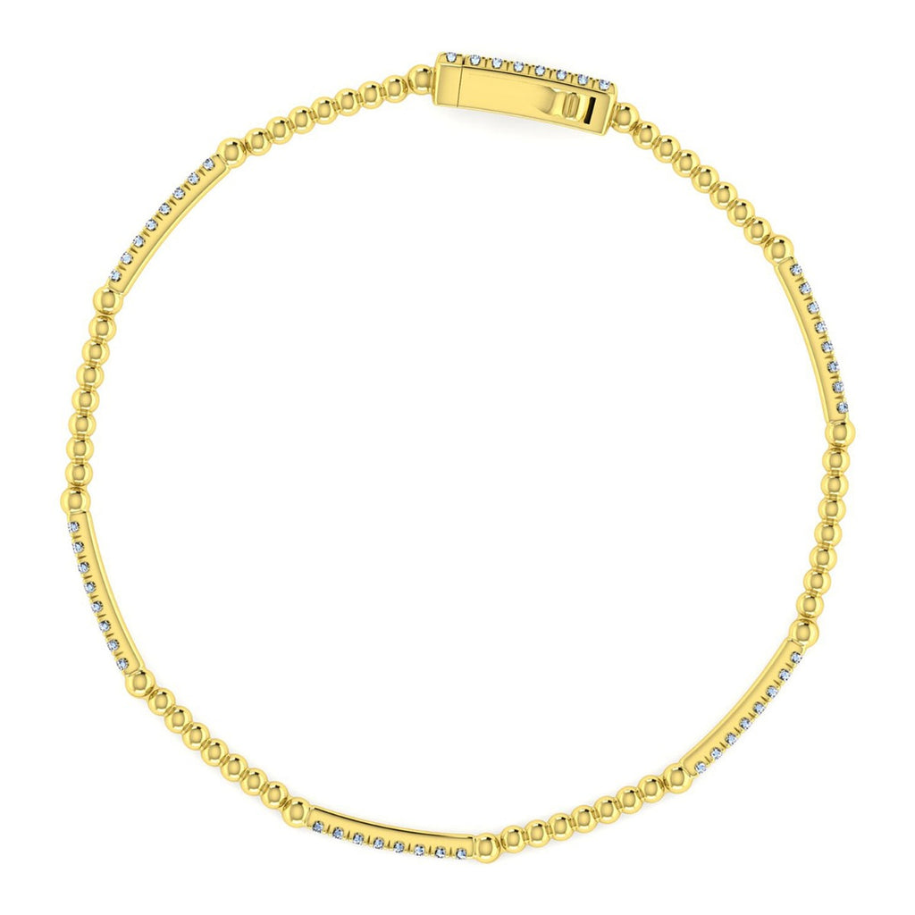 14K Yellow Gold Bujukan Diamond Tennis Bracelet