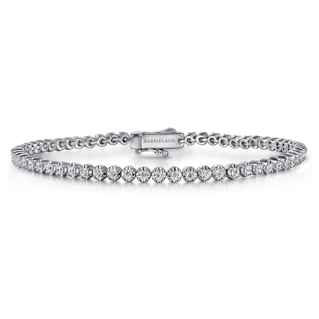 Marbella Whisper Grace 14K White Gold Diamond Tennis Bracelet