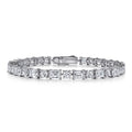 Zephyra Radiance Harbor 18K White Gold Emerald cut and Round Diamond Tennis Bracelet