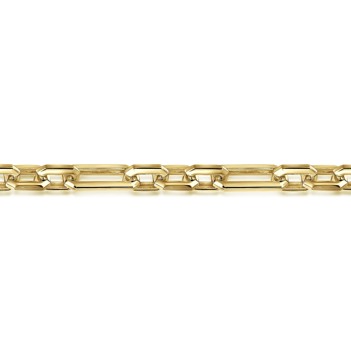 14K Yellow Gold Hollow Figaro Chain Bracelet