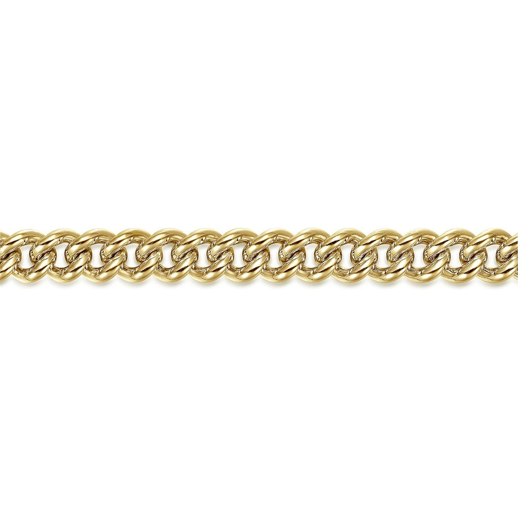 6mm14K Yellow Gold Solid Mens Link Chain Bracelet