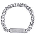 925 Sterling Silver ID Cuban Link Chain Mens Bracelet