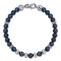 925 Sterling Silver and 6mm Pietersite Beaded Men's Bracelet