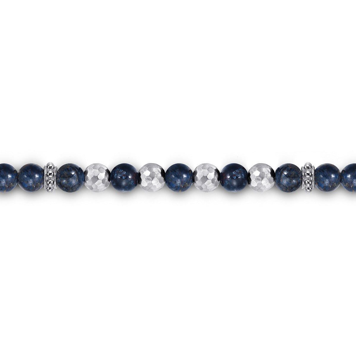 925 Sterling Silver and 6mm Pietersite Beaded Men's Bracelet