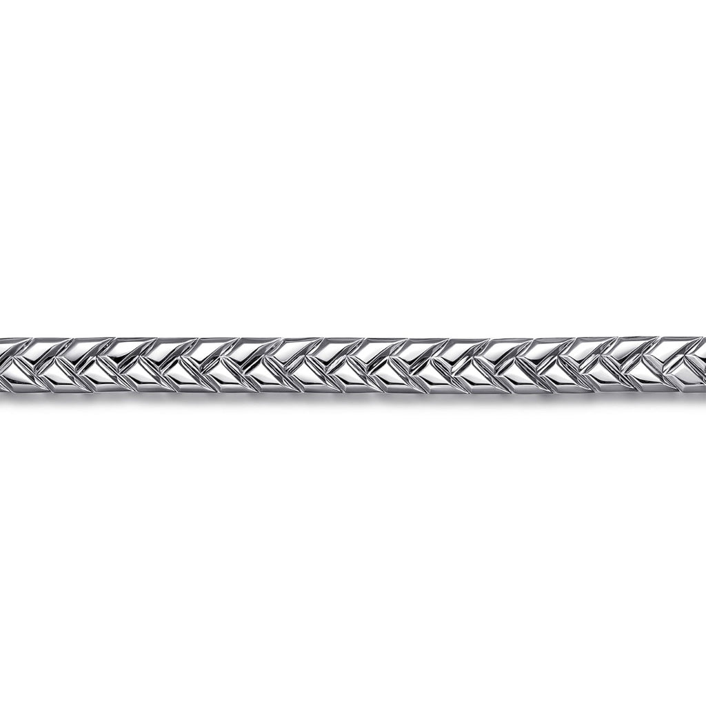 925 Sterling Silver 7mm Width Herringbone Mens Bracelet