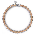 14K Rose-White Gold Two Tone Chain Bracelet