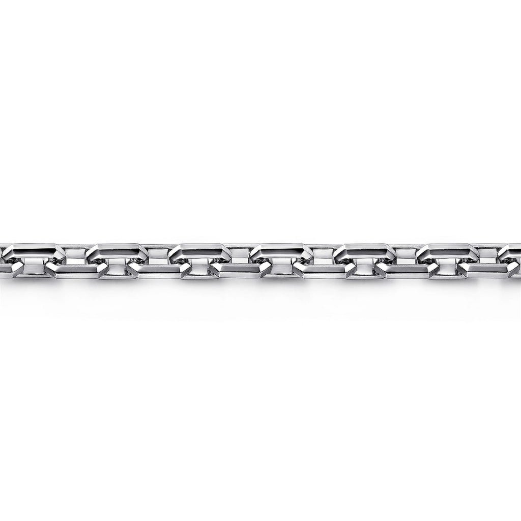 925 Sterling Silver Faceted Chain Bracelet