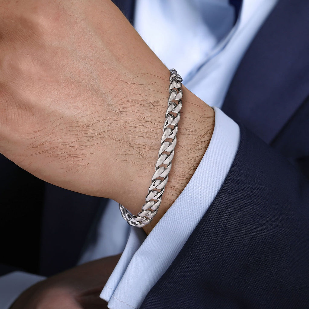 925 Sterling Silver Cuban Link Chain Bracelet