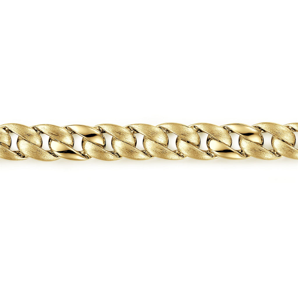 14K Yellow Gold Flat Heavy Chain Bracelet