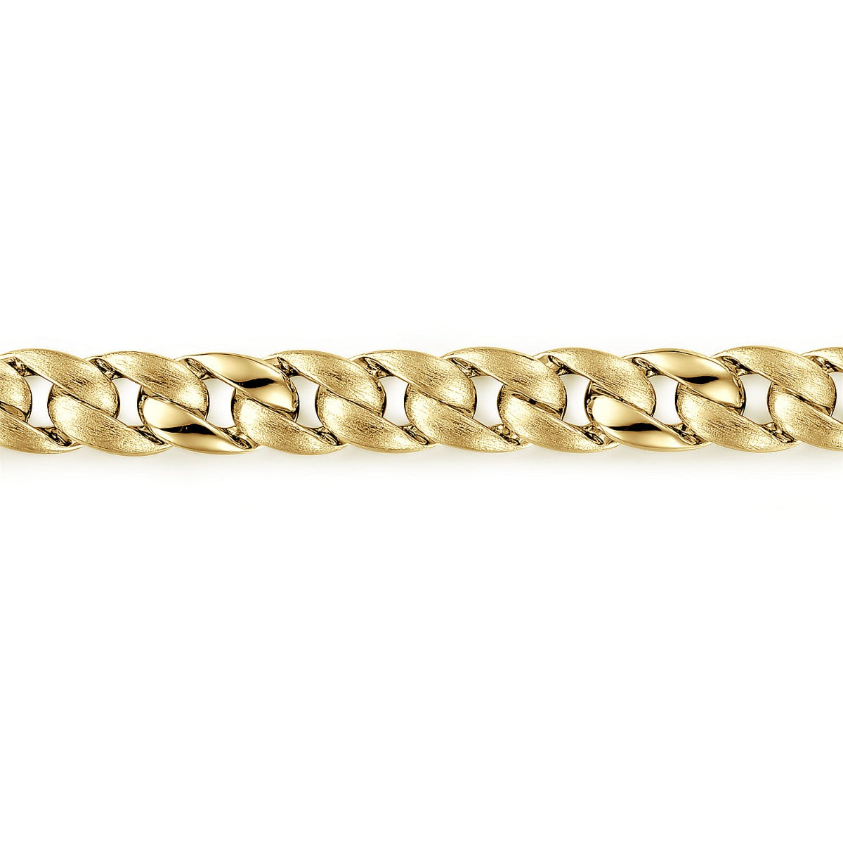 14K Yellow Gold Flat Heavy Chain Bracelet