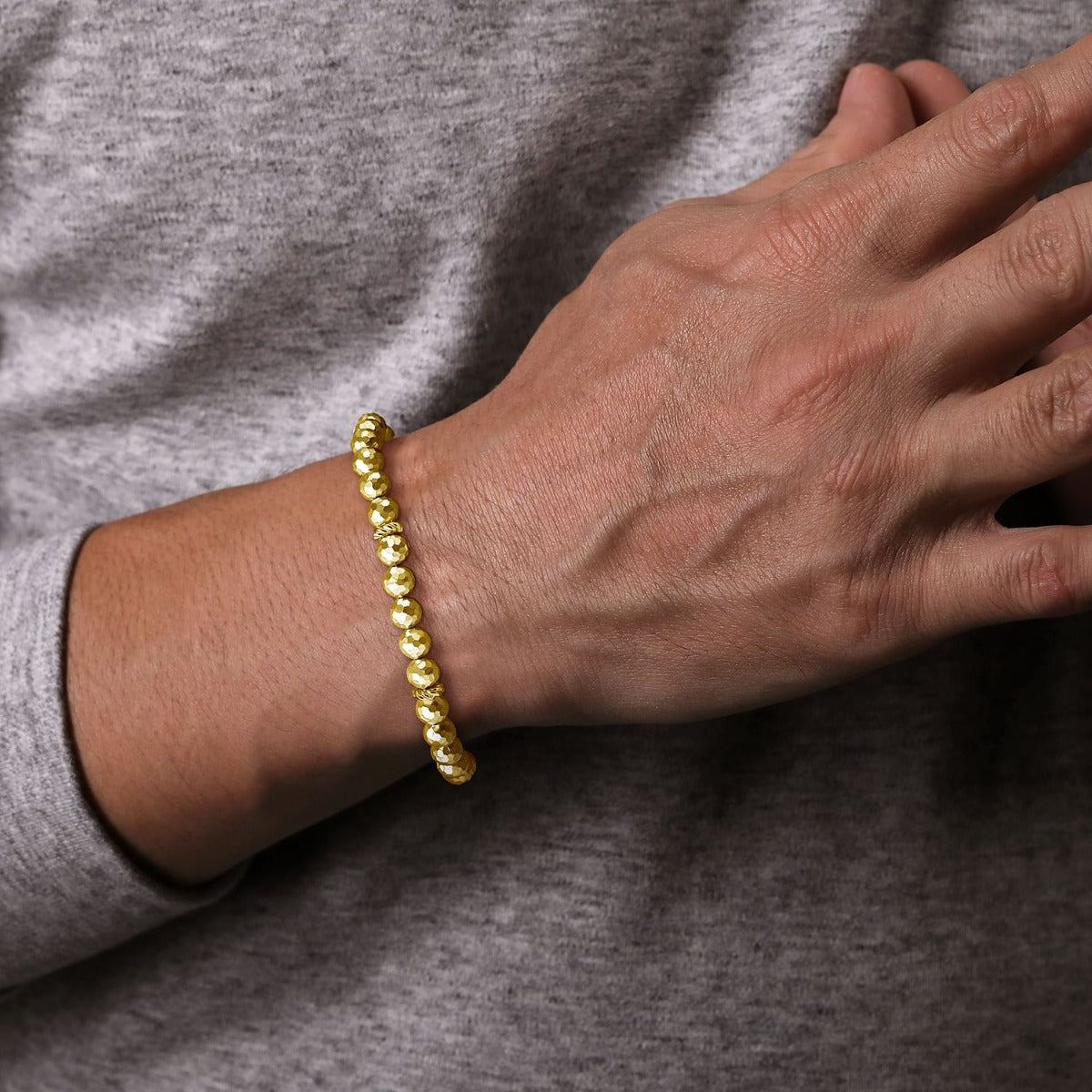 14K Yellow Gold Faceted Bead Bracelet