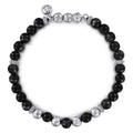 925 Sterling Silver and 6mm Onyx Beaded Bracelet