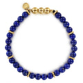 14K Yellow Gold Lapis Beads Bracele