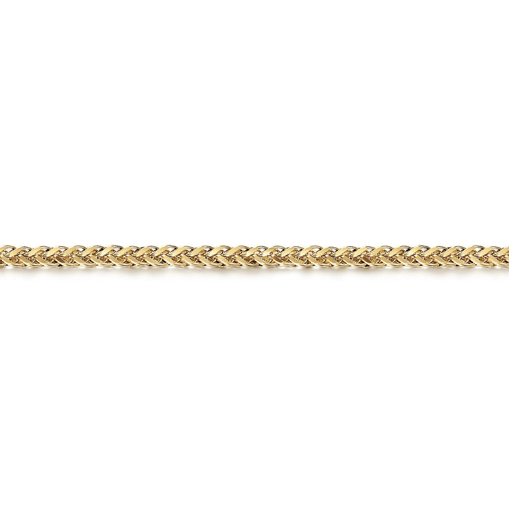 14K Yellow Gold Men's Wheat Chain Bracelet