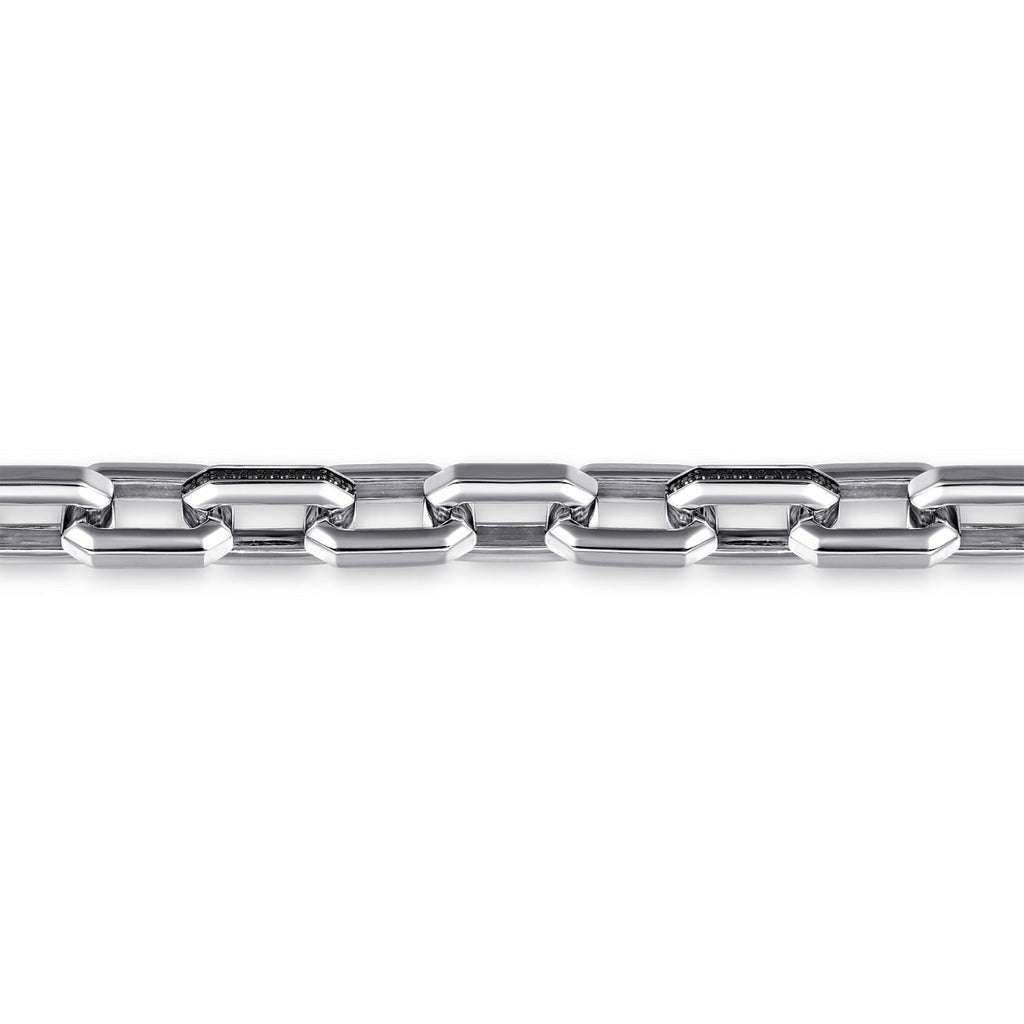 925 Sterling Silver Faceted Chain Black Spinel Bracelet