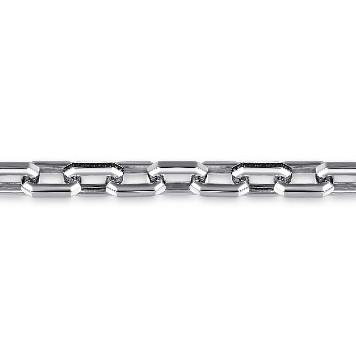 925 Sterling Silver Faceted Chain Black Spinel Bracelet