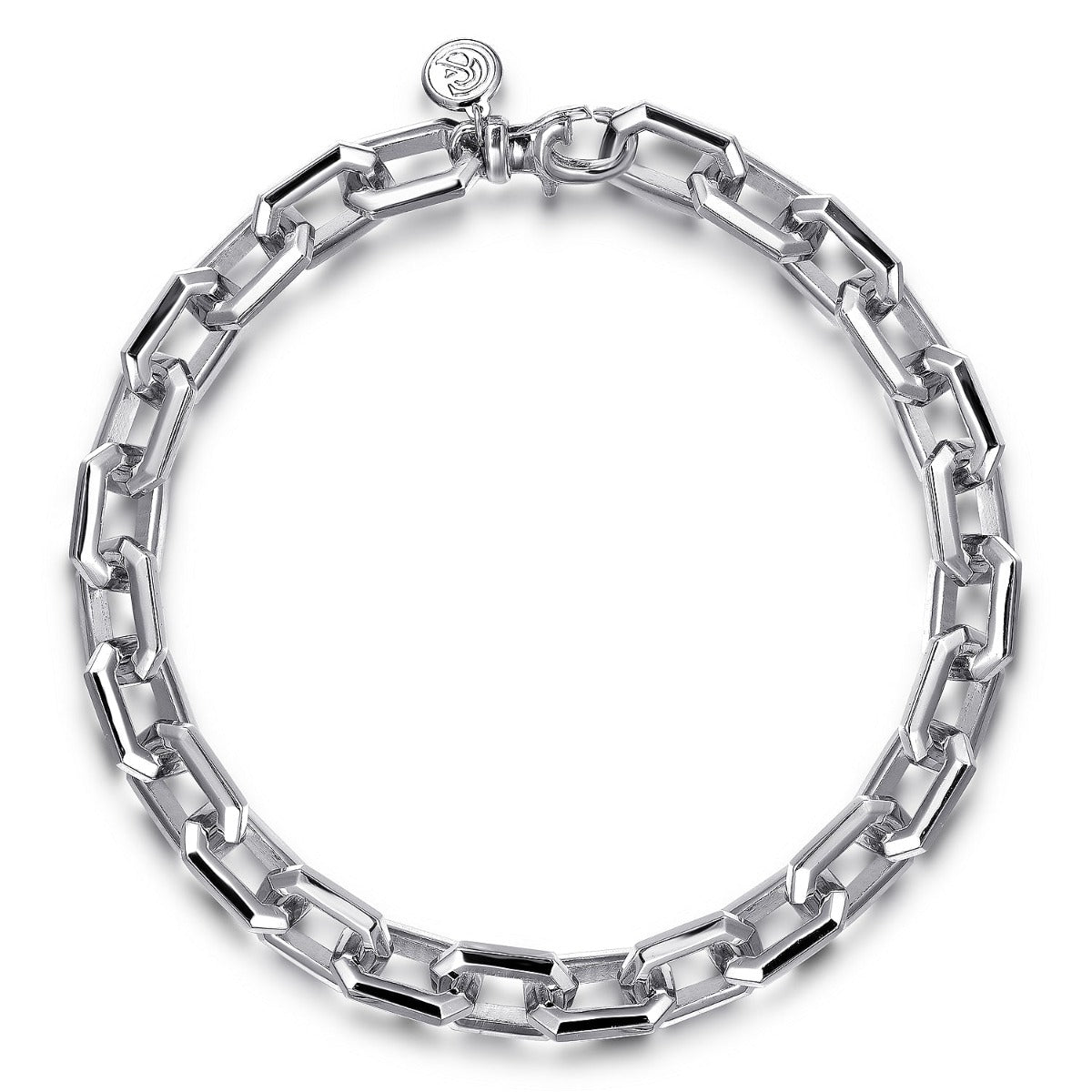 925 Sterling Silver Faceted Chain Bracelet
