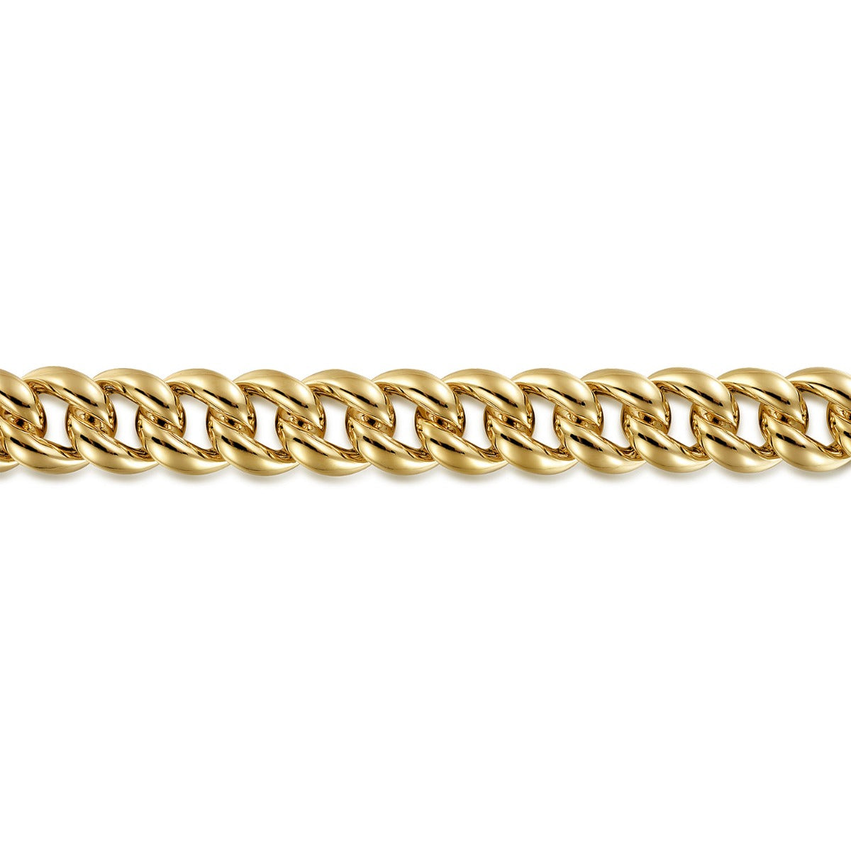 14K Yellow Gold 10mm Width Classic Plain Men's Cuban Bracelet
