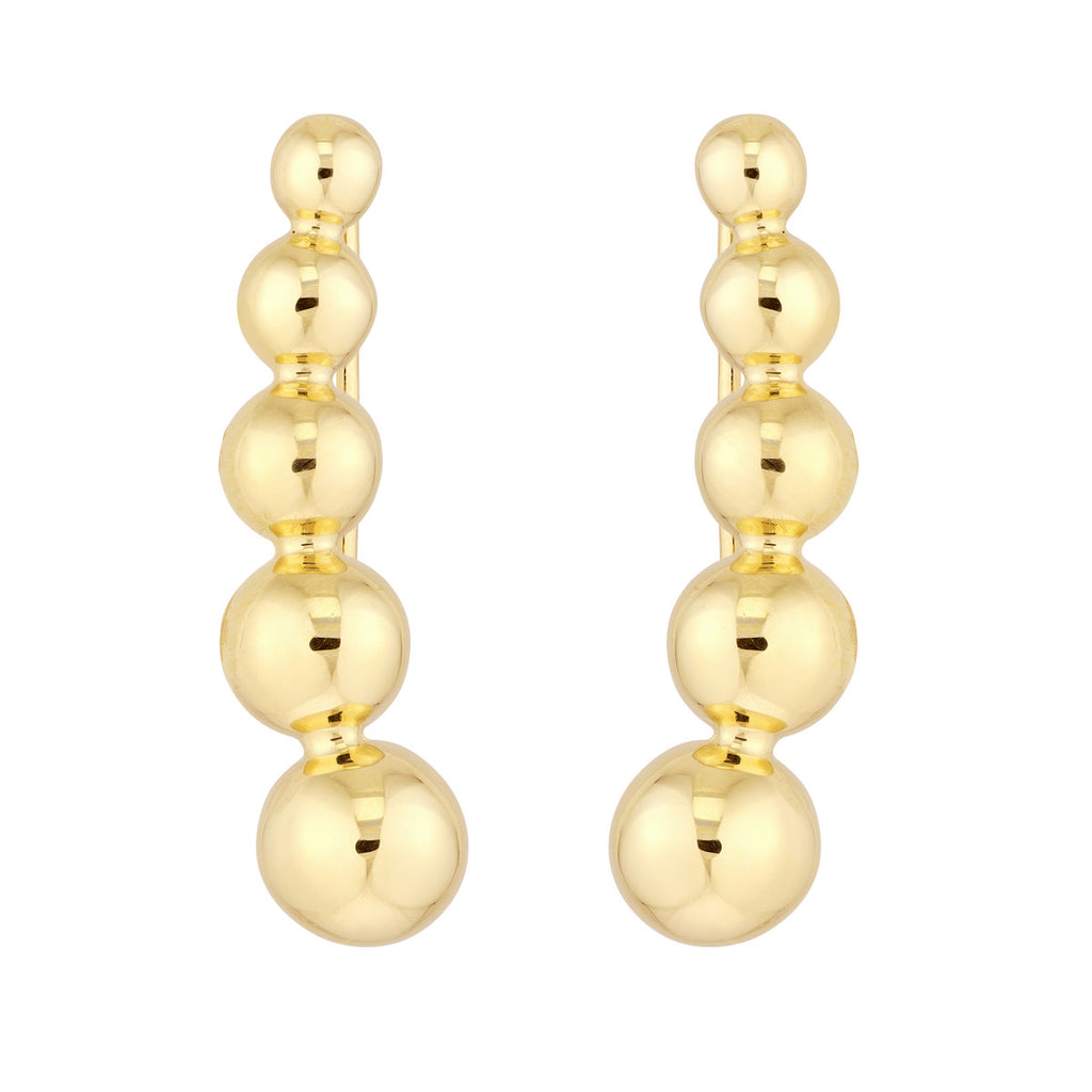 Evelis 14K Yellow Gold Graduated Bead Climber Earrings