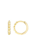 14k Yellow Gold Beaded Huggie