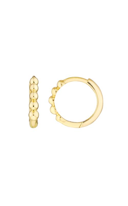 14k Yellow Gold Beaded Huggie