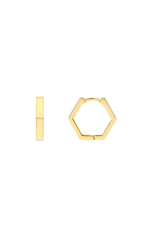 14k Yellow Gold Pentagon Earrings