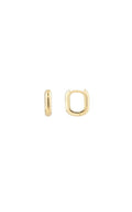 14k Yellow Gold Oblong Hoop Earrings