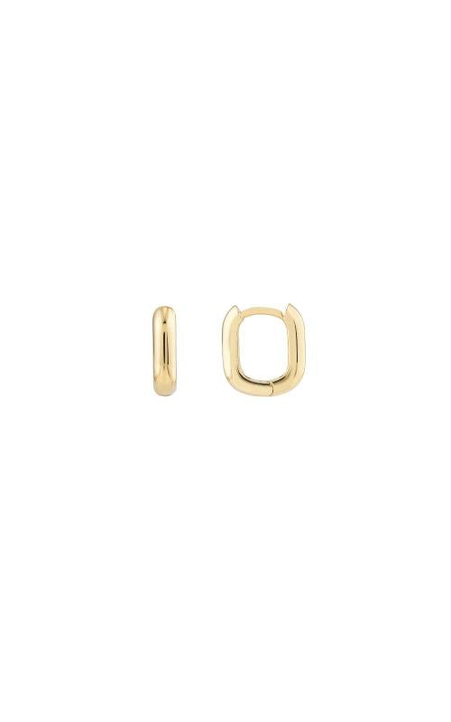 14k Yellow Gold Oblong Hoop Earrings