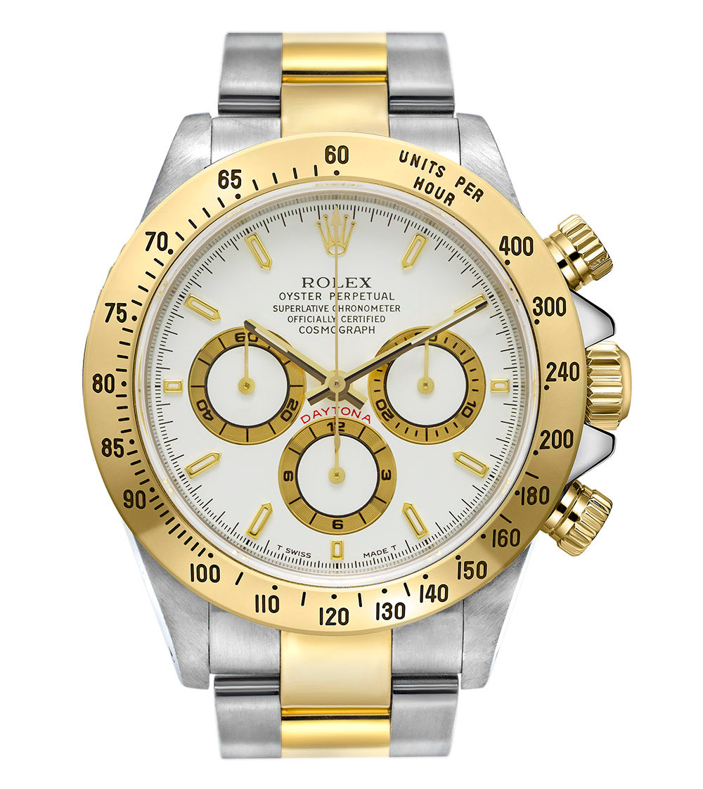 Pre-Owned Rolex Yellow Rolesor Cosmograph Daytona 40 Watch - White Index Dial