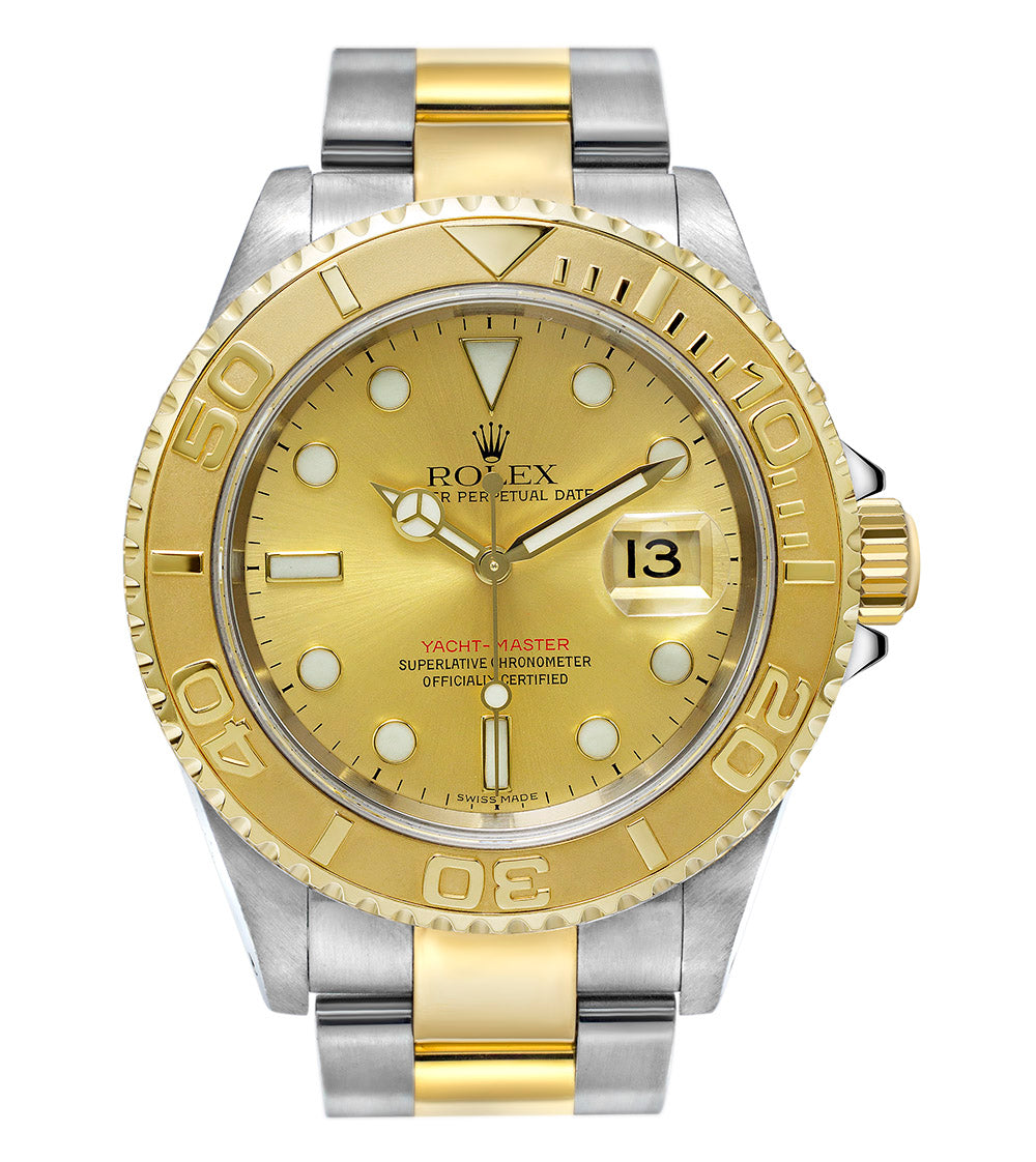 *Pre-Owned* Rolex Steel and Yellow Gold Lady Yacht-Master 29 Watch - Champagne Dial