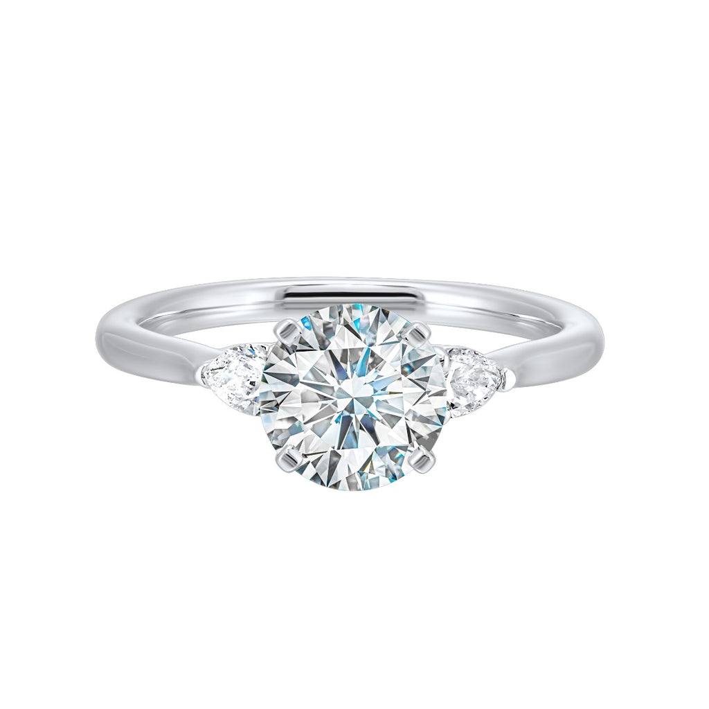 Tranquil Pear Trio Semi-Mount Ring .33CTW