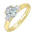 Yellow Gold Eternal Romance Three-Stone Semi Mount Ring