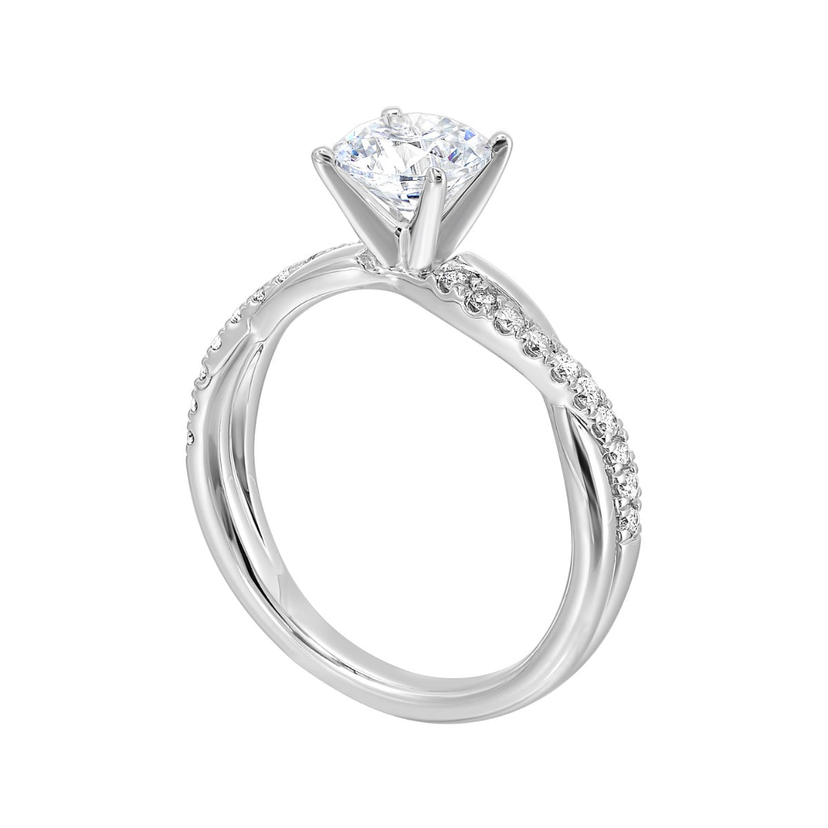 Twisting Brilliance Solitaire Semi-Mount Ring .20 CTW