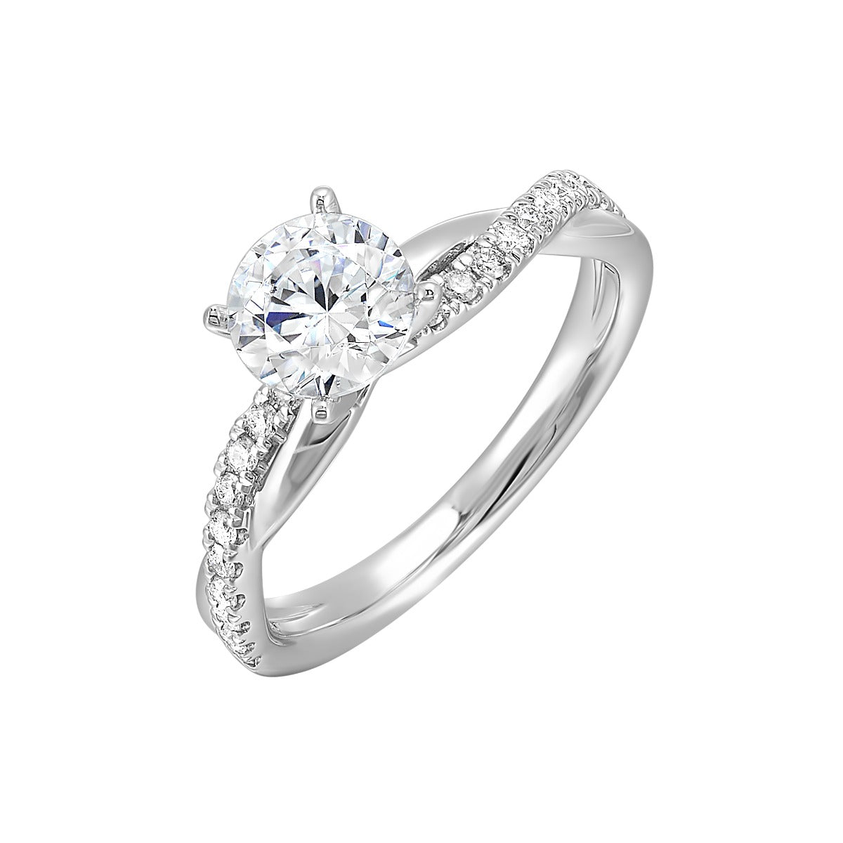 14k White Gold Pave Semi-Mount Ring