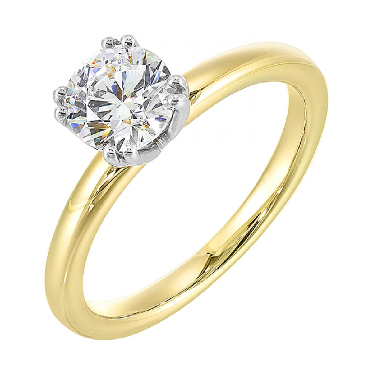 Aerden 14K Two-Tone Solitaire Semi-Mount Engagement Ring