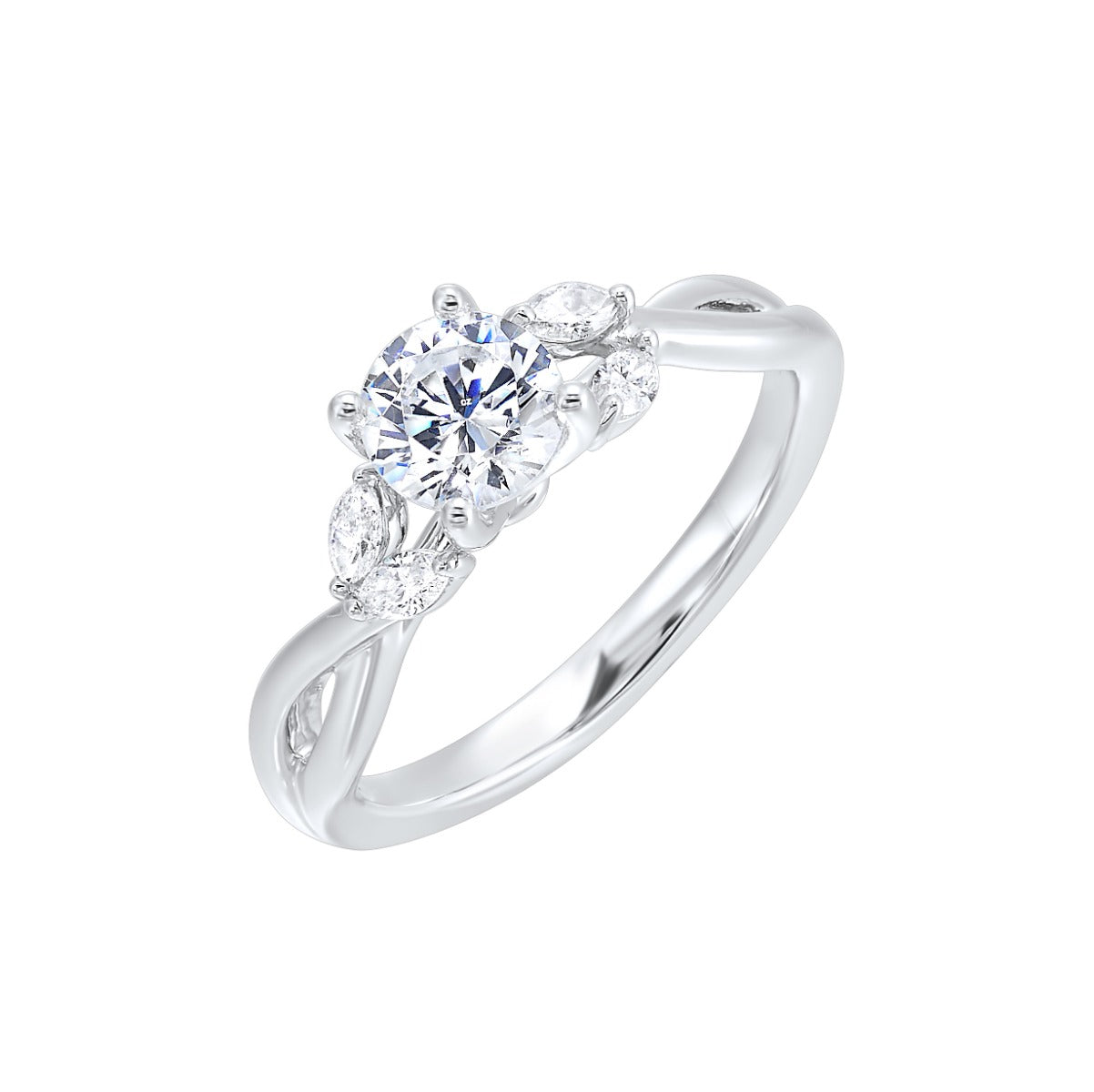 Marquise Twist Diamond Semi-Mount Ring .13 ctw