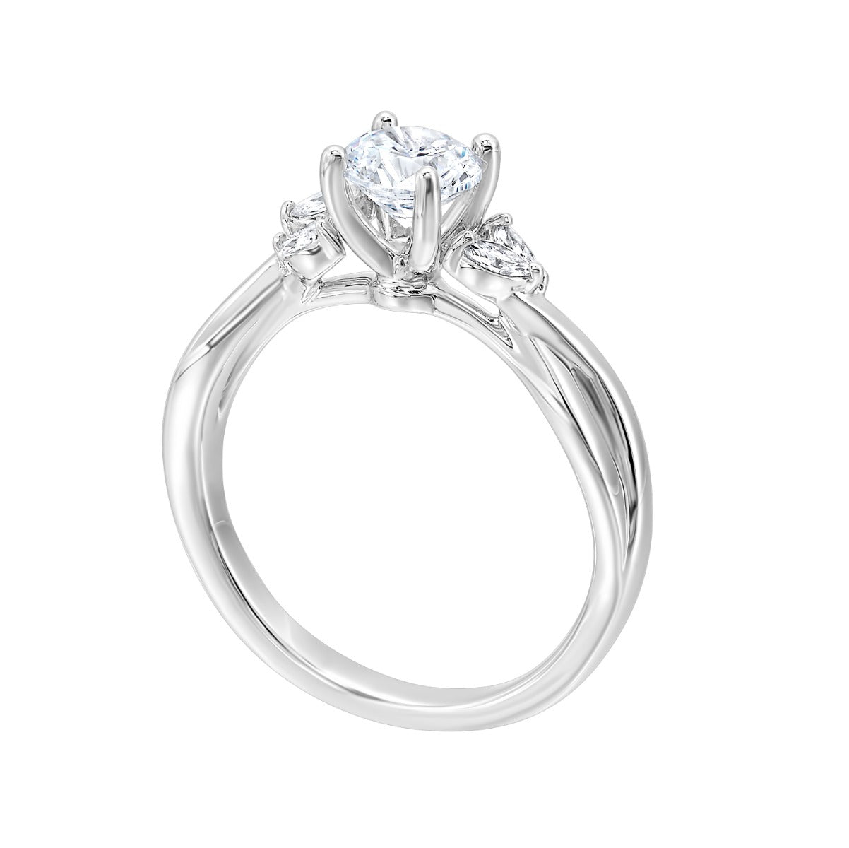 Marquise Twist Diamond Semi-Mount Ring .13 ctw