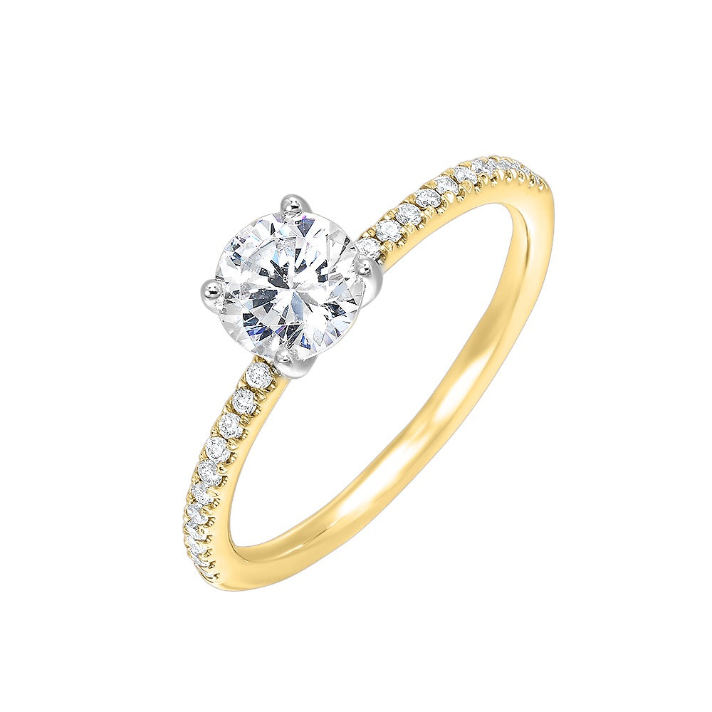 Golden Grace Solitaire Semi-Mount Ring .13CTW