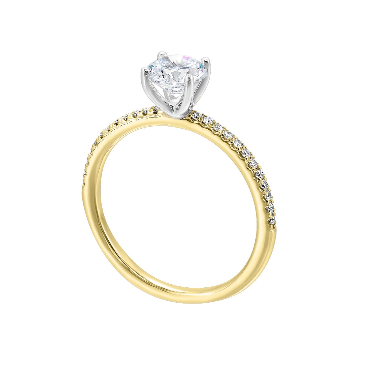 Golden Grace Solitaire Semi-Mount Ring .13CTW