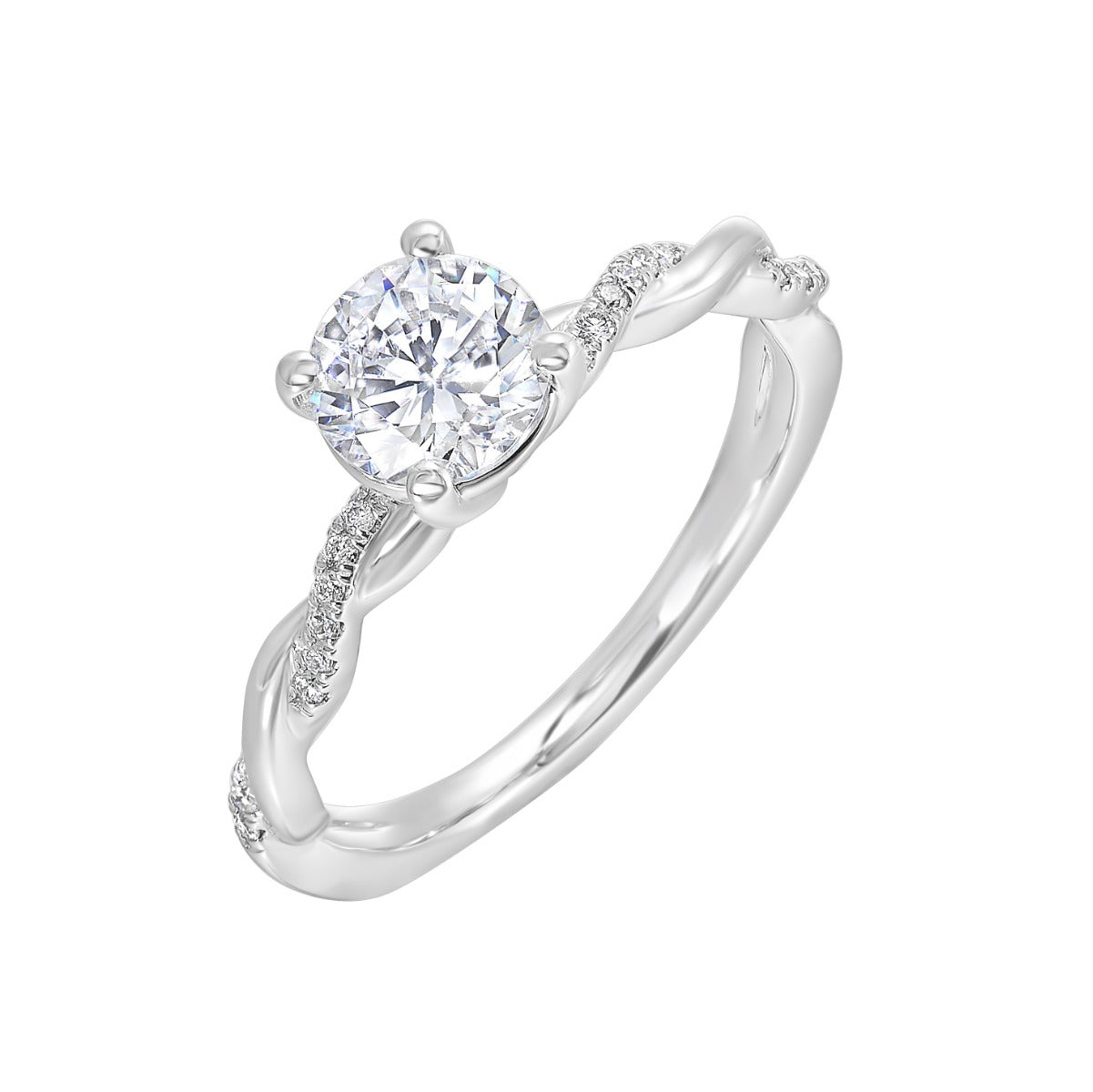 Twisted Harmony Diamond Semi-Mount Ring .35 CTW