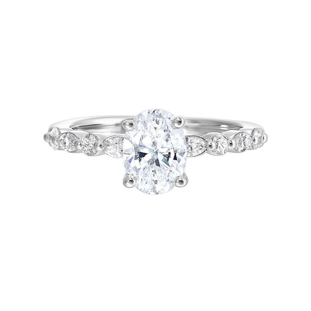 Enchanted Oval Diamond Semi-Mount Ring .33CTW